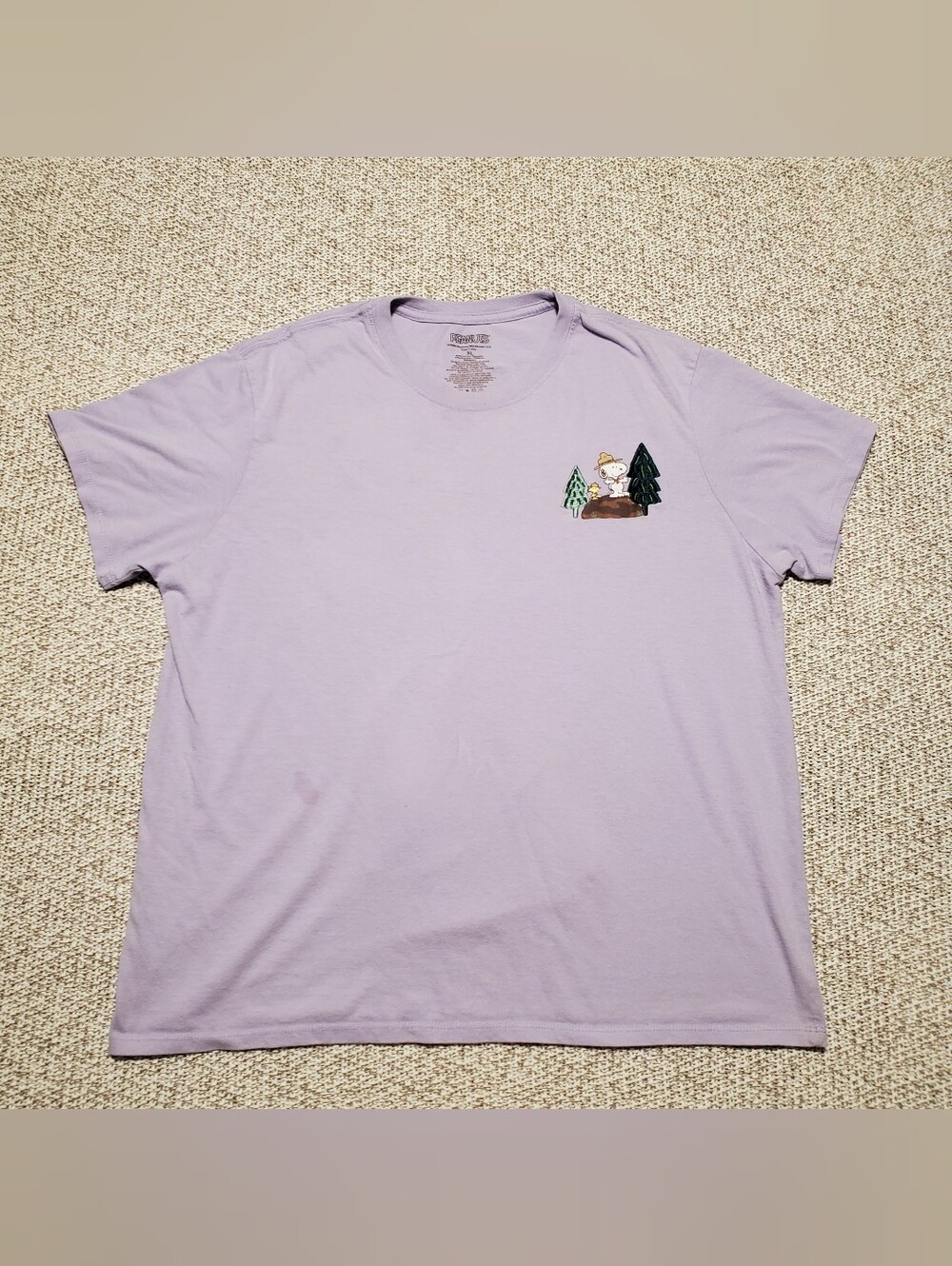 Peanuts Lavender Short-Sleeve Tee with Small Forest Graphic